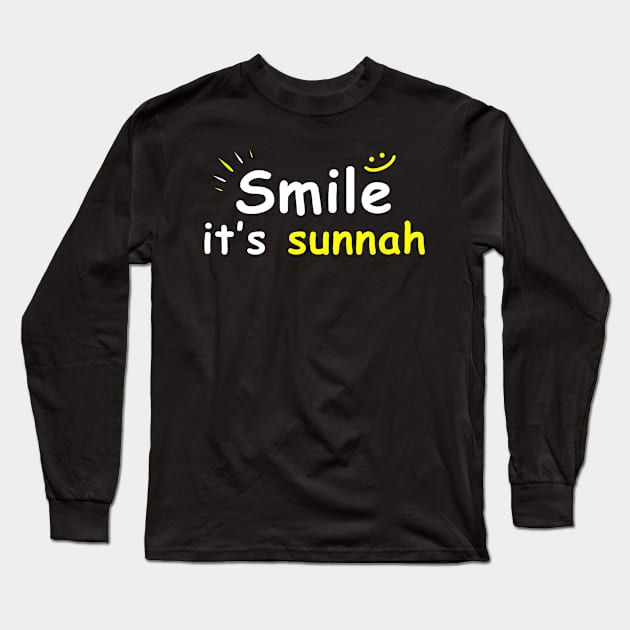 smile its sunnah  - islamic quotes 2 Long Sleeve T-Shirt by Creative Islamic Quotes